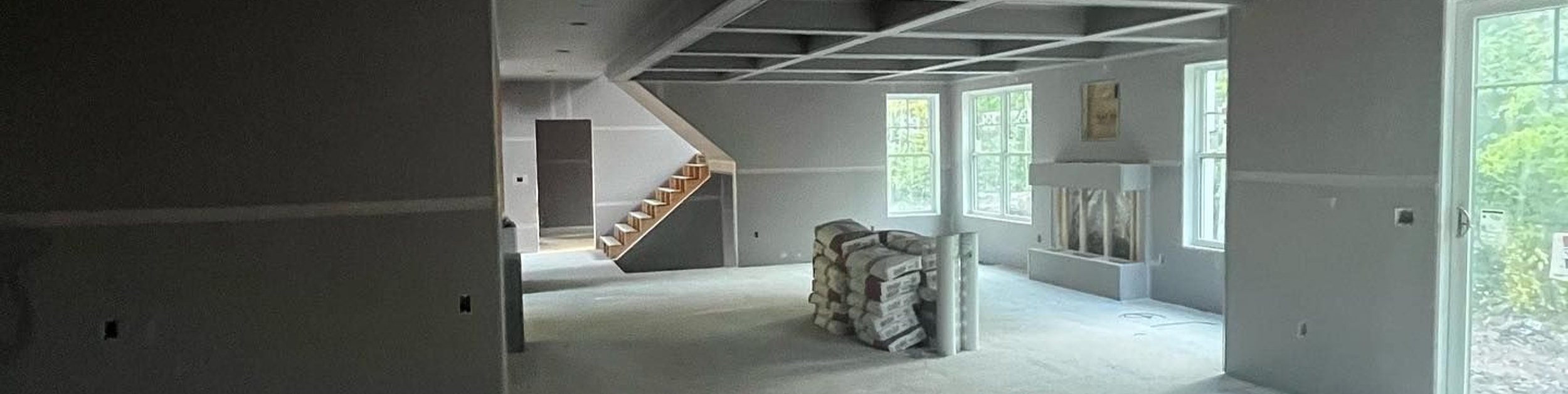 metal framing and drywall