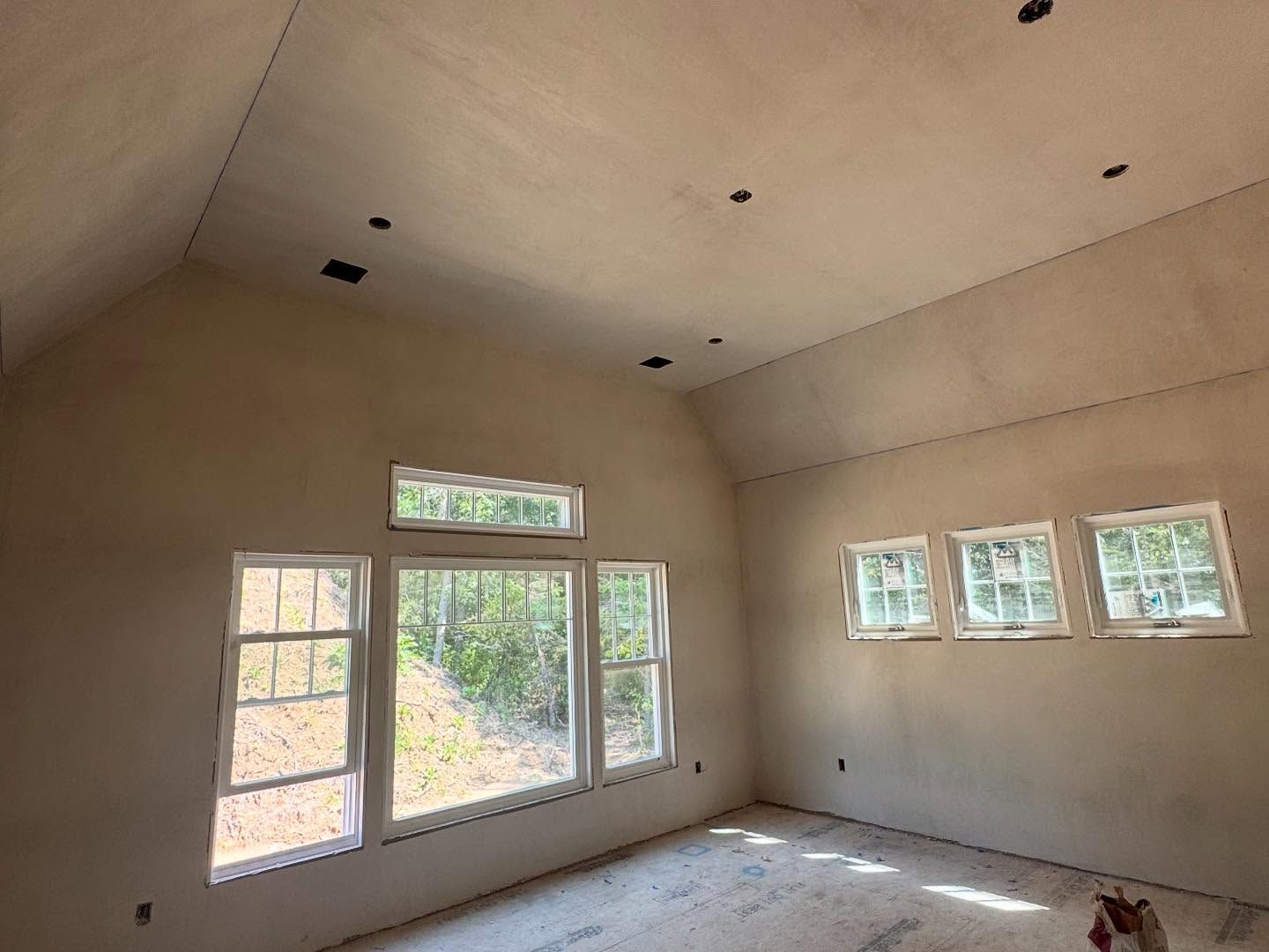 plastered hallway finish